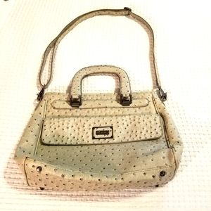 Miadora Corinne Faux Ostrich Embossed Satchel